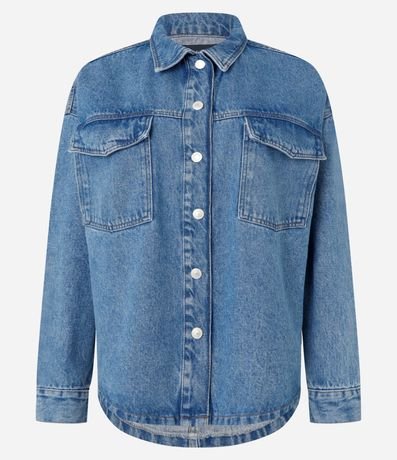 Campera Trucker en Jeans con Bolsillos