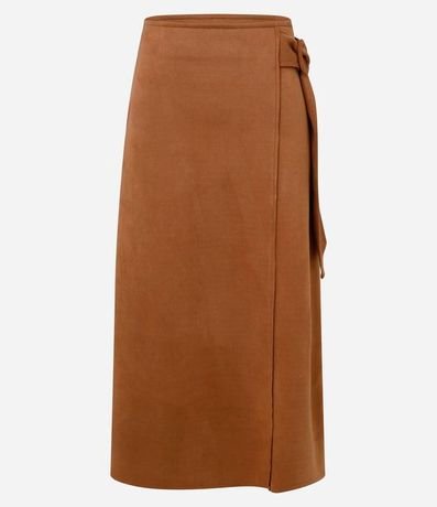 Pollera Midi en Malla Gamuza con Detalle Hebilla Lateral 5