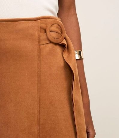 Pollera Midi en Malla Gamuza con Detalle Hebilla Lateral 4