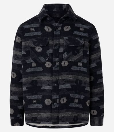 Campera Oversized en Sherpa con Estampa Étnica 8