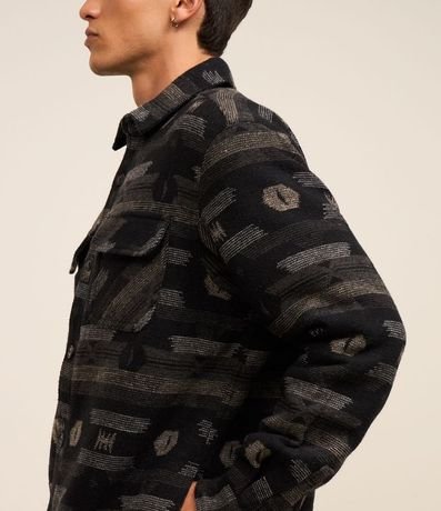 Campera Oversized en Sherpa con Estampa Étnica 6