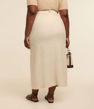 Pollera Larga en Viscolino con Abertura Delantera Curve & Plus Size 3