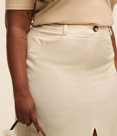 Pollera Larga en Viscolino con Abertura Delantera Curve & Plus Size 4