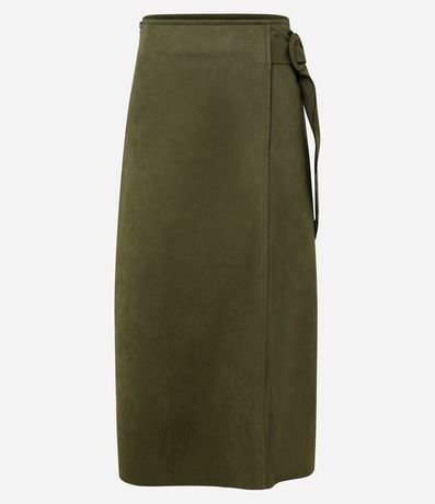 Pollera Midi en Malla Gamuza con Detalle Hebilla Lateral 5