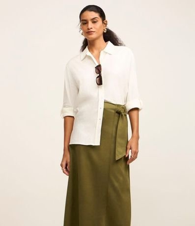 Pollera Midi en Malla Gamuza con Detalle Hebilla Lateral 2