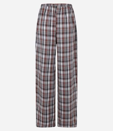 Pantalón Recto Fluída en Tricolina de Cuadros 7