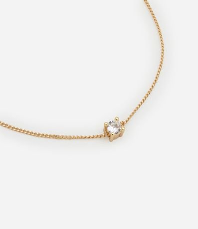 Pulsera Cadena con Punto de Luz en Circonio Bañado en Oro