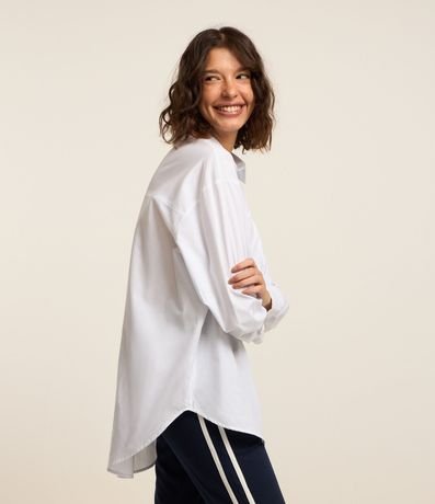 Camisa Alargada en Tricolina con Bolsillo