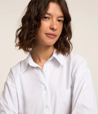 Camisa Alargada en Tricolina con Bolsillo 3