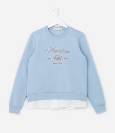 Saco Infantil con Bajo Diferenciado y Lettering Magnifique - Tam  5 a 14 años