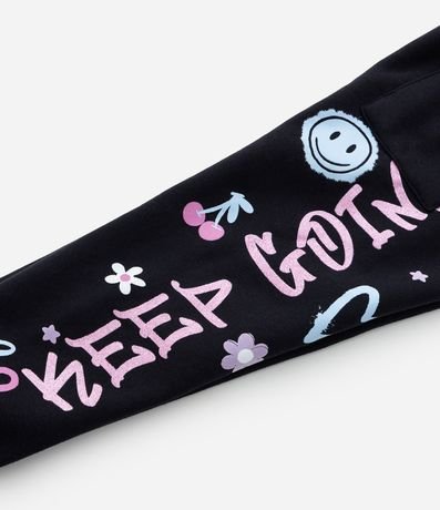 Pantalón Infantil con Bolsillo Cargo y Estampa Doodles - Talle 5 a 14 años 6