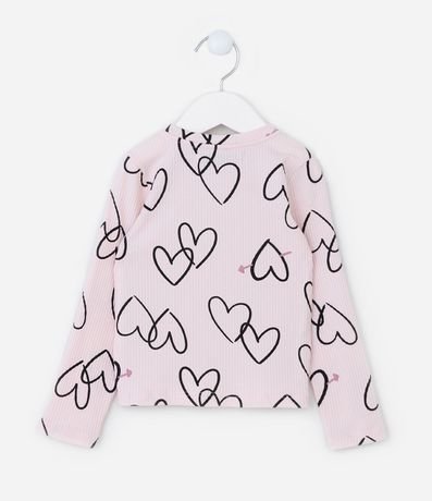 Blusa Infantil Acanalada con Estampa Corazones - Talle 1 a 6 años 2