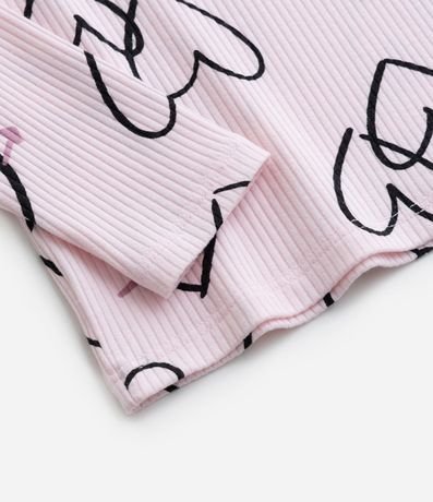 Blusa Infantil Acanalada con Estampa Corazones - Talle 1 a 6 años 4