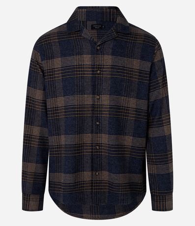 Camisa Regular en Franela con Estampado de Cuadros 5