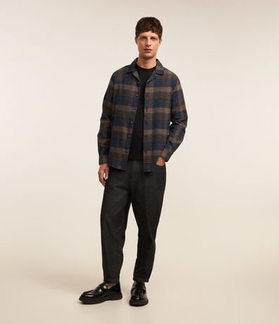 Camisa Regular en Franela con Estampado de Cuadros 2