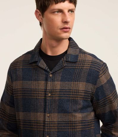 Camisa Regular en Franela con Estampado de Cuadros 4