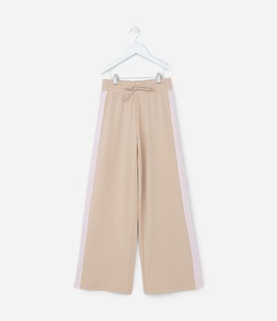 Pantalón Wide Leg Infantil en Modal con Raya Lateral - Talle 5 a 14 años 1