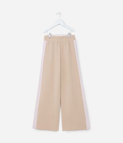 Pantalón Wide Leg Infantil en Modal con Raya Lateral - Talle 5 a 14 años 2