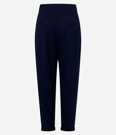 Pantalón Carrot Cintura Alta en Piquet con Cintas y Pliegues 6