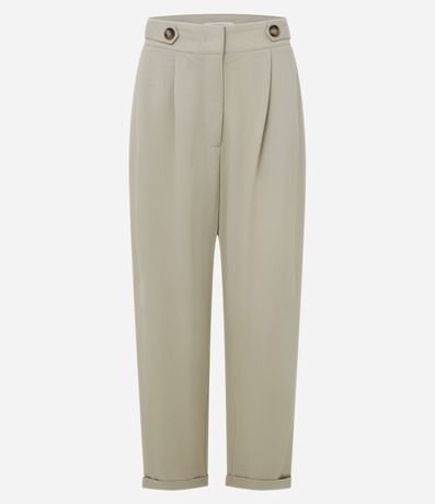 Pantalón Carrot Cintura Alta en Piquet con Cintas y Pliegues 5