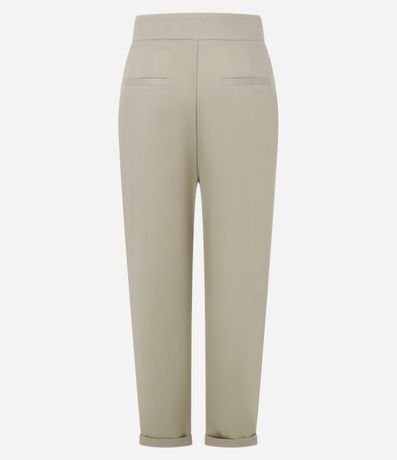 Pantalón Carrot Cintura Alta en Piquet con Cintas y Pliegues 6