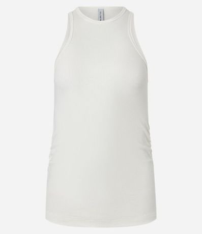 Blusa Musculosa en Rib con Drapeado Lateral 4