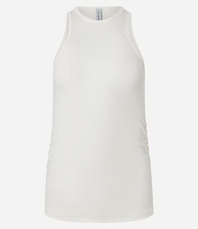 Blusa Musculosa en Rib con Drapeado Lateral 8