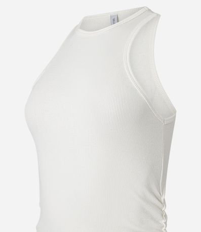 Blusa Musculosa en Rib con Drapeado Lateral 5