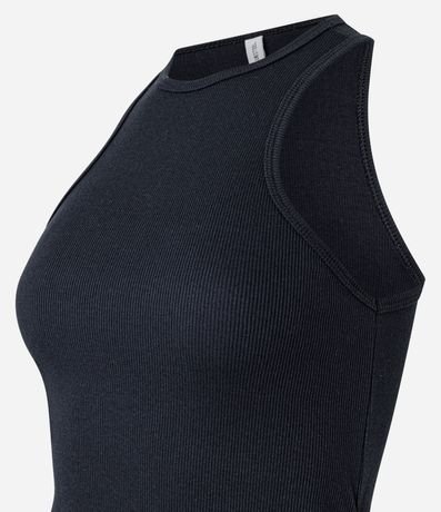 Blusa Musculosa en Rib con Drapeado Lateral 5