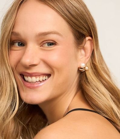 Kit 03 Caravanas Aro y Botón con Perlas