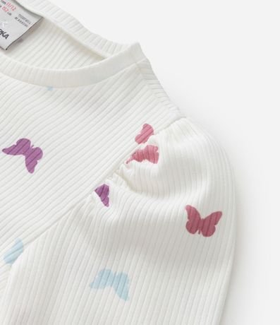 Blusa Infantil Acanalada con Manga Abullonada - Talle 5 a 14  años 4