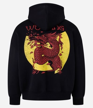 Saco Boxy en Fleece con Felpa y Estampa de Dragón Oriental Wu Tang Clan 8