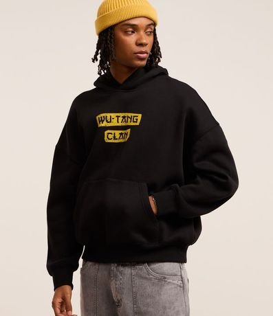Saco Boxy en Fleece con Felpa y Estampa de Dragón Oriental Wu Tang Clan