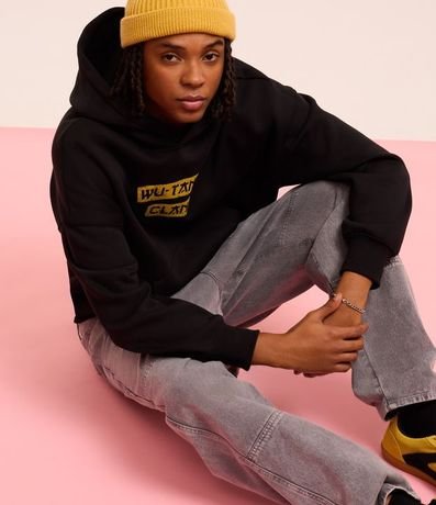 Saco Boxy en Fleece con Felpa y Estampa de Dragón Oriental Wu Tang Clan 4