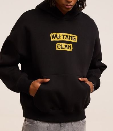Saco Boxy en Fleece con Felpa y Estampa de Dragón Oriental Wu Tang Clan 5