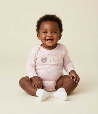 Body Infantil con Estampa de Lunares y Animalitos - Talle RN a 18 meses