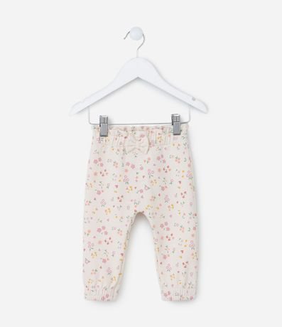 Pantalón Infantil con Estampa Floral - Talle 0 a 18 meses