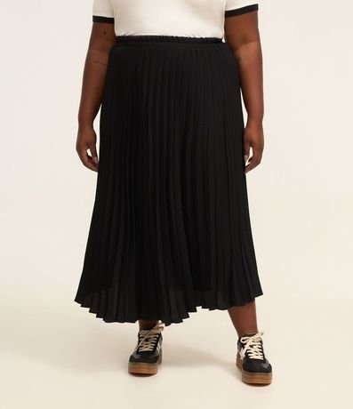 Pollera Midi Plisada con Cintura Elástica Curve & Plus Size 2