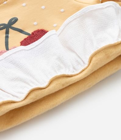 Conjunto Infantil Calentito de Lunares con Volado y Bordado de Cereza - Talle 0 a 18 meses 8