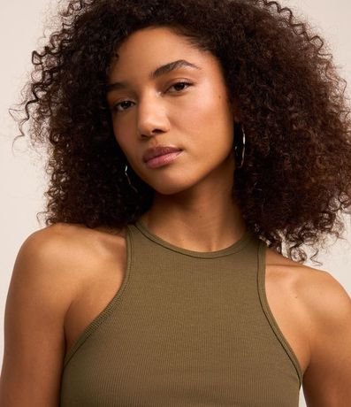 Blusa Musculosa en Rib con Drapeado Lateral 3