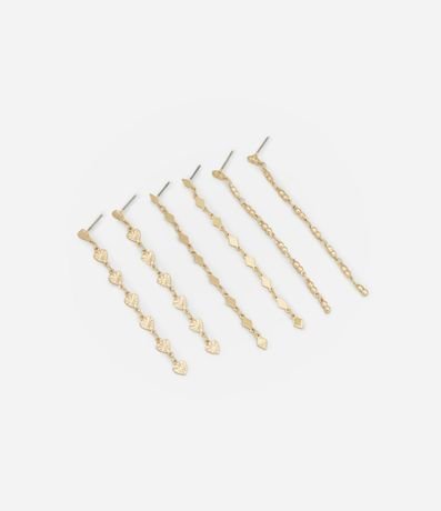 Kit 03 Caravanas Largas en Metal con Texturas