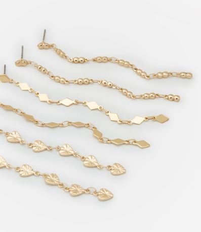 Kit 03 Caravanas Largas en Metal con Texturas 2