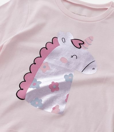 Blusa Infantil con Estampa Unicórnio en Foil - Talle 1 a 5 años 4