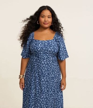 Vestido Midi en Chalis con Estampa Leopardo Curve & Plus Size 3