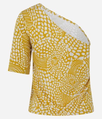 Blusa Hombro Único en Viscosa con Estampa Caracoles 3