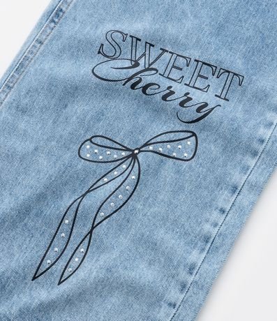 Pantalón Wide Leg Infantil con Estampa Lazos y Cerezas - Talle 5 a 14 años 6