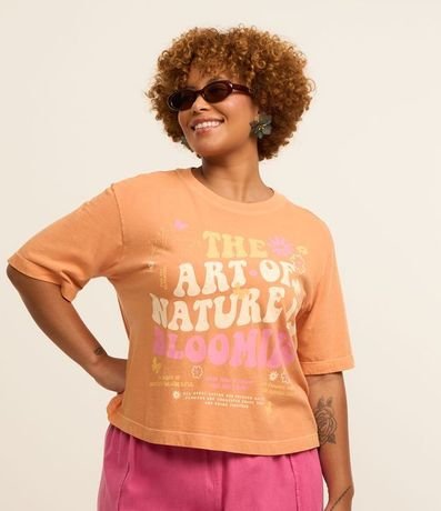 Remera Boxy Desteñida con Estampa Flor Curve & Plus Size 3