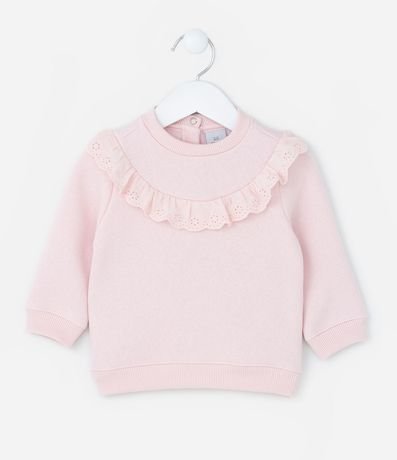 Buzo Infantil Calentito con Volado Broderie - Talle 0 a 18 meses 1