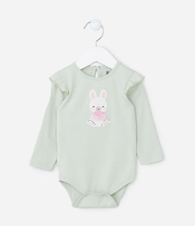 Body Infantil con Babados y Estampa Coneja - Talle 0 a 18 meses