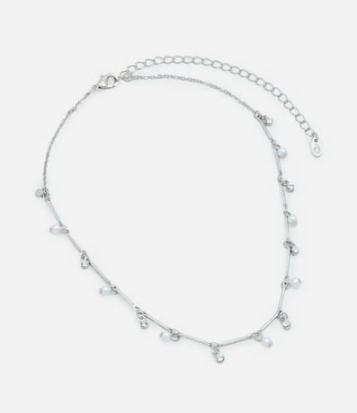 Collar corto en Metal con Cadena Palito y Colgantes 2